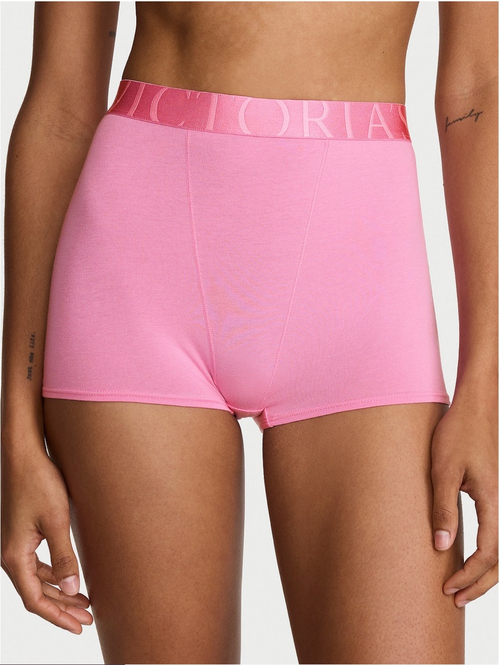 NWT Victoria's Secret Exploded Logo Cotton High-Waist Boy short Panty.